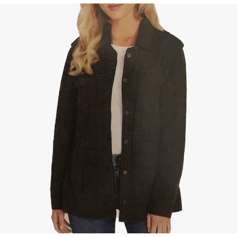 David‎ Bitton Buffalo Jacket Women's Medium Black Military/Utility Style NWT